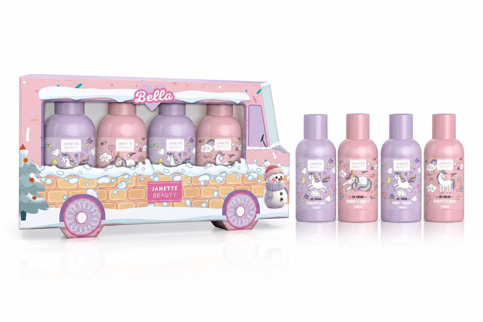 Dětská kosmetická kolekce Janette Beauty – zmrzlina do koupele a péče o tělo
