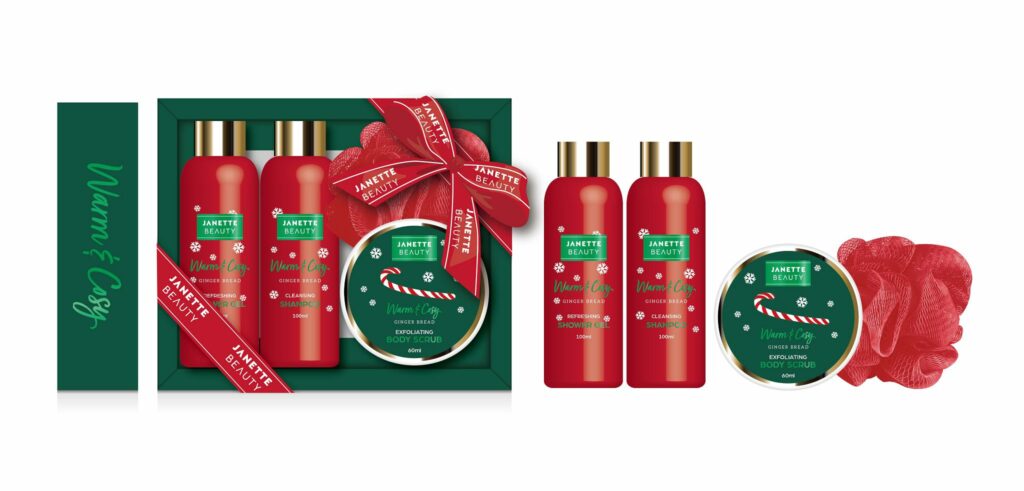 VÁNOČNÍ SET (Perníček) přináší čtyři pečující produkty, které společně tvoří ideální kombinaci pro tělovou i vlasovou péči. Sprchový gel, šampon, peeling a houbička jsou doplněny hřejivou a sladkou vůní perníčků, která navozuje pravou vánoční pohodu. Krásný tip na voňavý dárek, který potěší každou ženu.