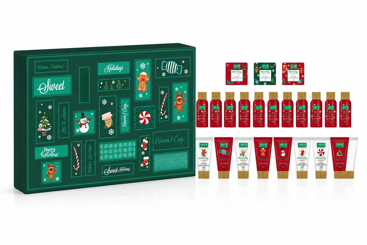 Kosmetický Adventní kalendář Janette Beauty – vůně perníčku - Obrázek 2