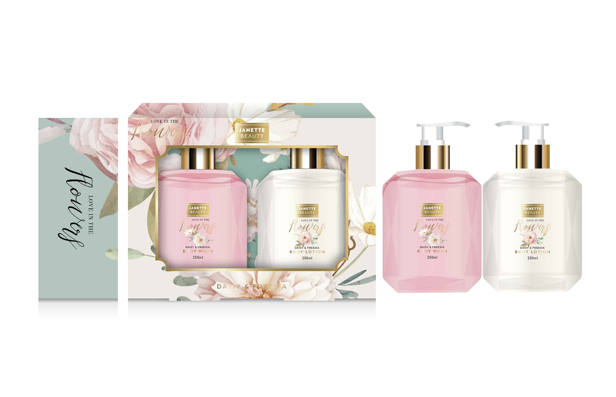 Květinový set FLOWER přináší základní péči o pokožku v podobě sprchového gelu a tělového mléka. Díky květinové vůni navozuje pocit elegance a pohody, zatímco praktické balení ve větším objemu zajišťuje dlouhodobé používání. Ideální jako menší dárková sada pro ženy i muže.