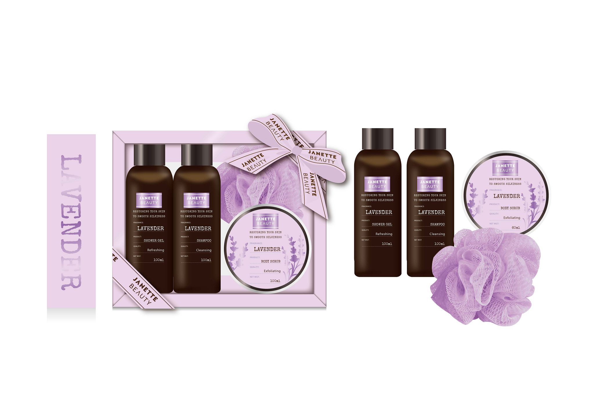 Dárkový set LEVANDULE nabízí kompletní péči pro tělo i vlasy. Sprchový gel a šampon čistí a provoní, peeling vyhlazuje pokožku a houbička zpříjemní koupel. Díky aromaterapeutické vůni levandule působí tato sada relaxačně a je ideálním dárkem pro ženy i muže, kteří si chtějí dopřát chvíle pohody.