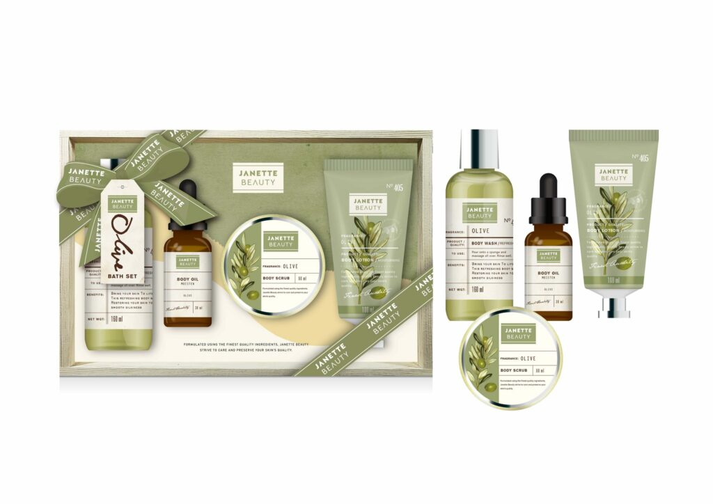 Dárkový balíček OLIVA přináší čtyři produkty s olivovým olejem, které pečují o pokožku a podporují její vitalitu. Sprchový gel a tělové mléko tvoří základní péči, peeling zajišťuje jemnou exfoliaci a tělový olej dodává pokožce intenzivní výživu a hebkost. Balíček je vhodný jako elegantní dárek i praktická sada pro každodenní rituály krásy.