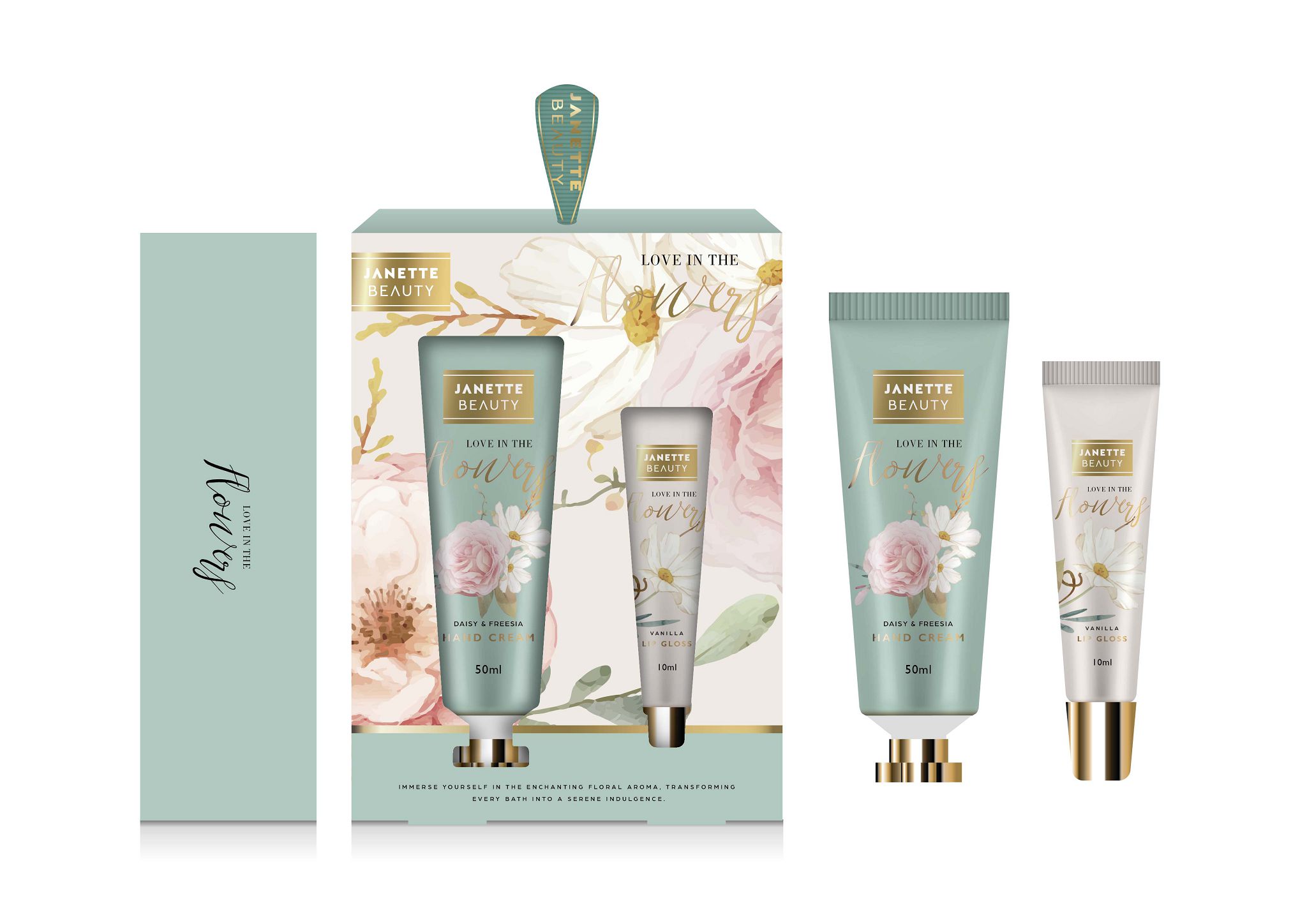 Květinový set FLOWER je praktická kosmetická sada pro každodenní použití. Krém na ruce chrání pokožku před vysušením a zanechává ji hebkou, lesk na rty dodá rtům jemnost a lesk. Díky květinové vůni působí sada romanticky a elegantně, takže se hodí i jako drobný dárek nebo pozornost pro blízkou osobu.