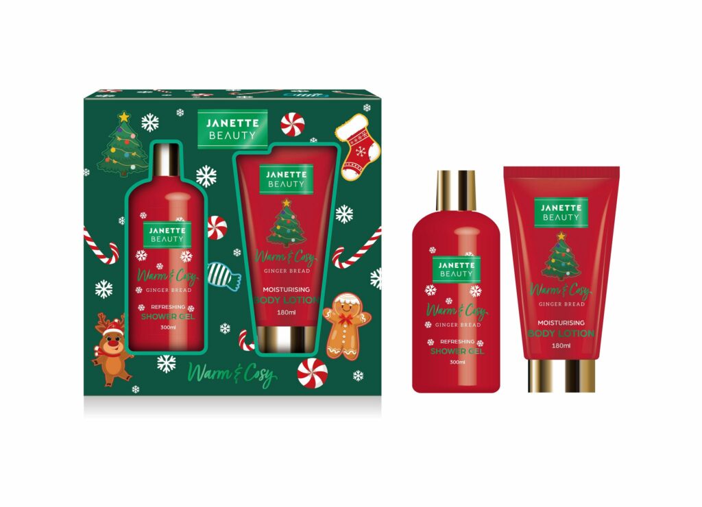 VÁNOČNÍ SET je dvoudílná kosmetická sada vhodná jako menší, ale krásný vánoční dárek. Obsahuje sprchový gel a tělové mléko s hřejivou a sladkou vůní perníčků, která navodí sváteční pohodu a pocit domácího tepla. Ideální volba pro ženy, které milují tradiční vánoční atmosféru.
