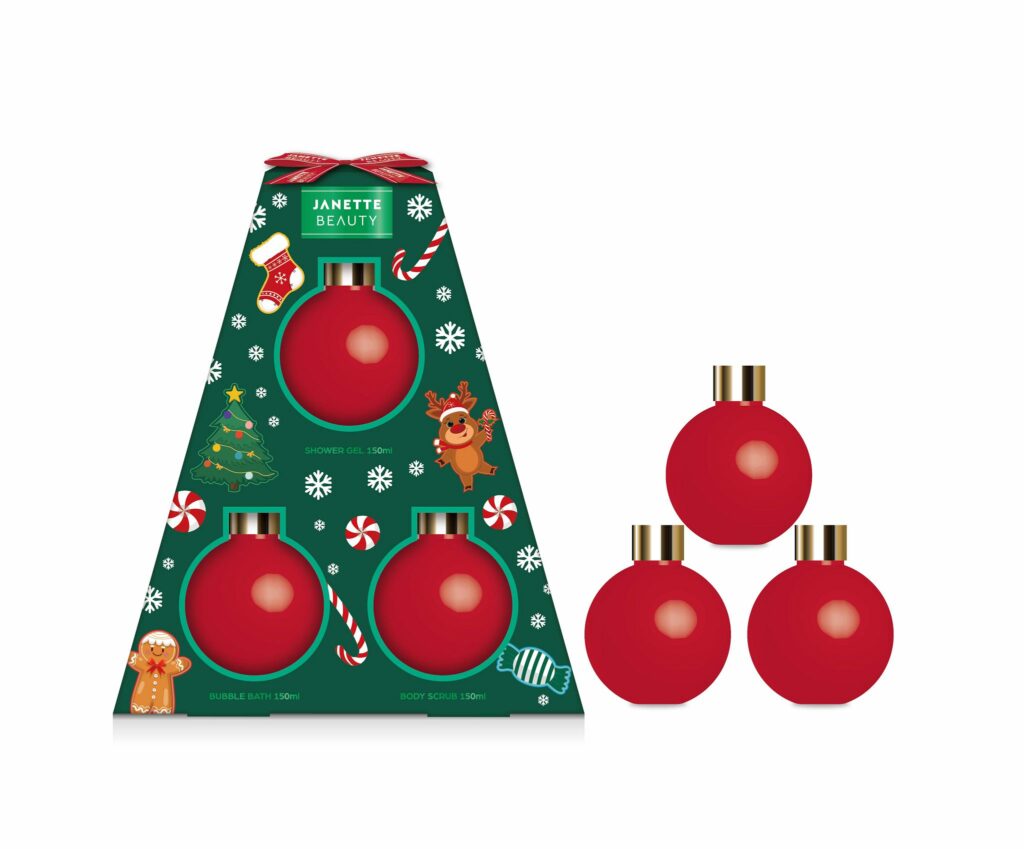 VÁNOČNÍ SET (Perníček) je voňavá koupelová kolekce, která spojuje čistotu, relaxaci a jemnou péči o pokožku. Díky sprchovému gelu, pěně do koupele a peelingu je ideální pro chvíle odpočinku během Vánoc. Sladká a kořeněná vůně perníčku navodí pohodu a hřejivou atmosféru svátečních dnů.